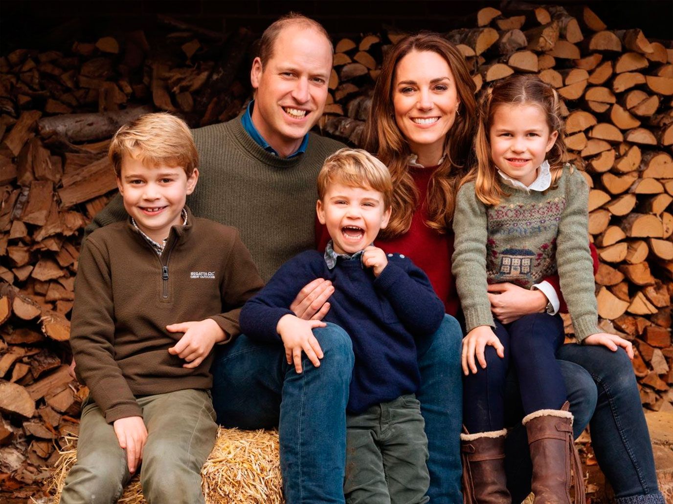 Guillermo, Kate Middleton, George, Charlotte y Louis