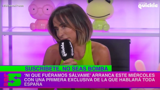 María Patiño en la presentación de 'Ni que fuéramos Sálvame' | Youtube