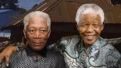 Morgan Freeman y Nelson Mandela